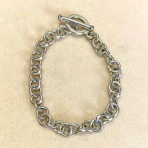 Sterling Silver Rolo Link Bracelet Charm Bracelet 925